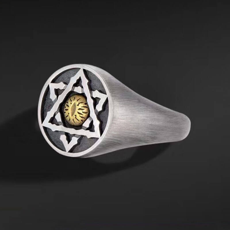 Vintage Men's Devil's Eye Hexagram Ring