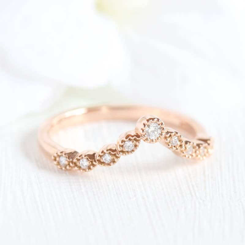 2Pcs Golden Teardrop Shaped Petals Ring Set