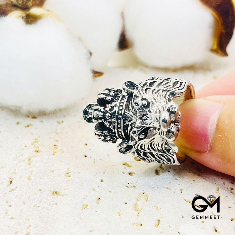 Gothic Crown Man Lion Ring