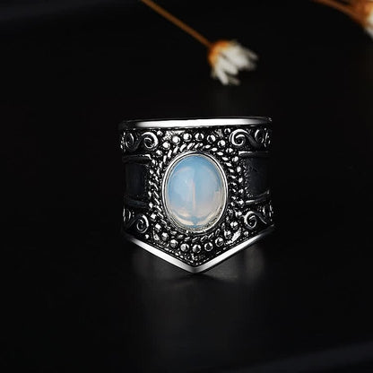 Bohemia Vintage Natural Moonstone Ring