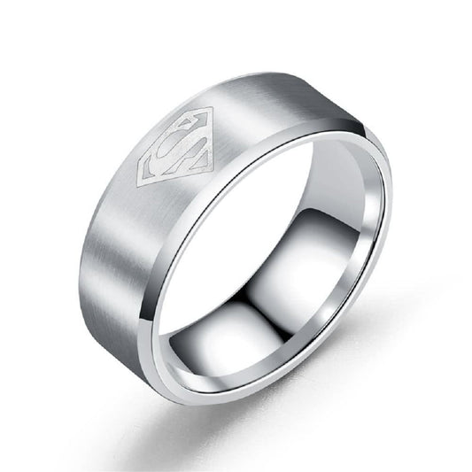 Superman Logo Titanium Steel Ring