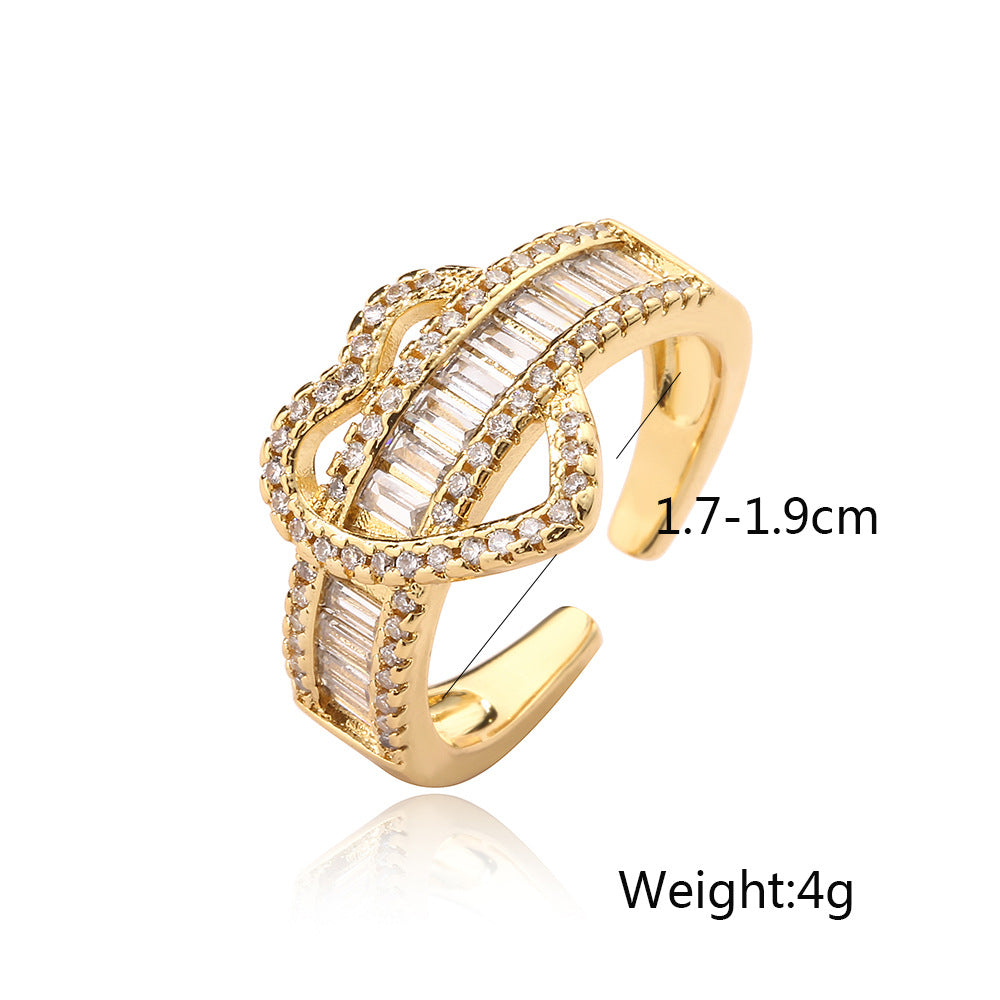 Hiphop Golden Full Stones Thick Band Ring