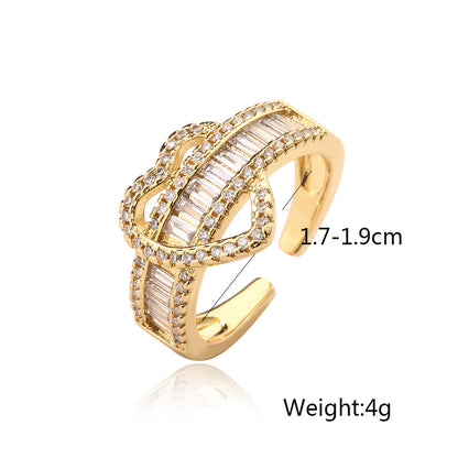 Hiphop Golden Full Stones Thick Band Ring