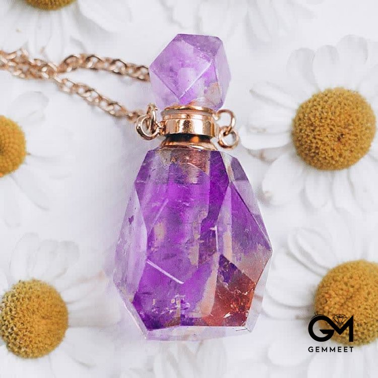 Crystal Perfume Bottle Necklace