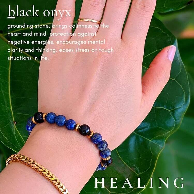 Lapis Lazuli Black Onyx Bracelet