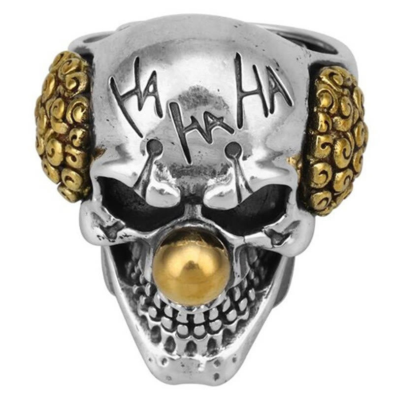 Men's Clown Skull Ring