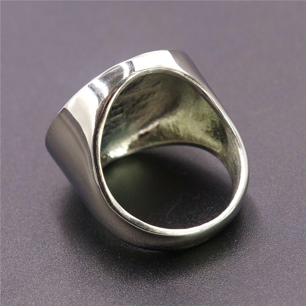 Stainless Steel Round Eye of Horus Ring