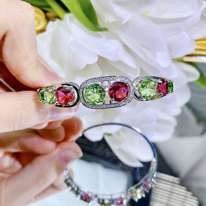 Candy Imitation Natural Color Tourmaline Bracelet Brilliant Color Treasure Bracelet