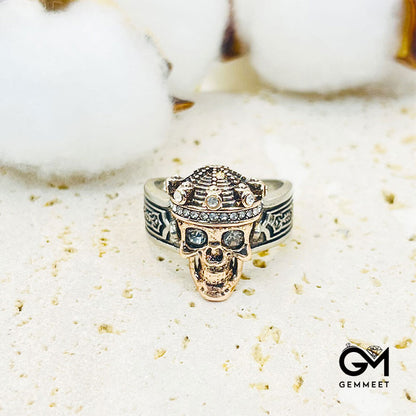 Vintage Crown Skull King Ring