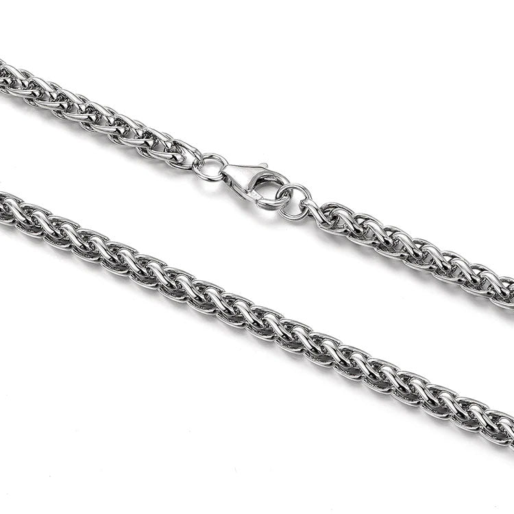 Hip Hop Sterling Silver Chains-5MM