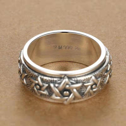 Men's Rotatable Hexagram Ring