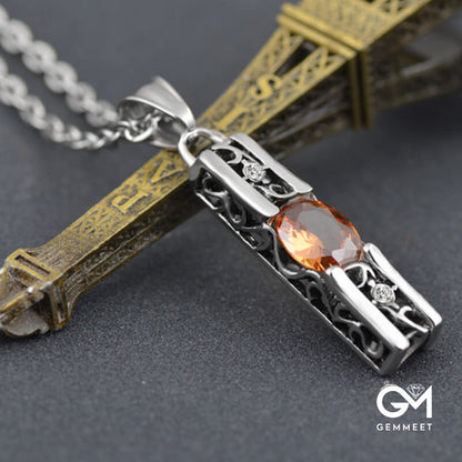 Titanium Steel Men's Zircon Necklace