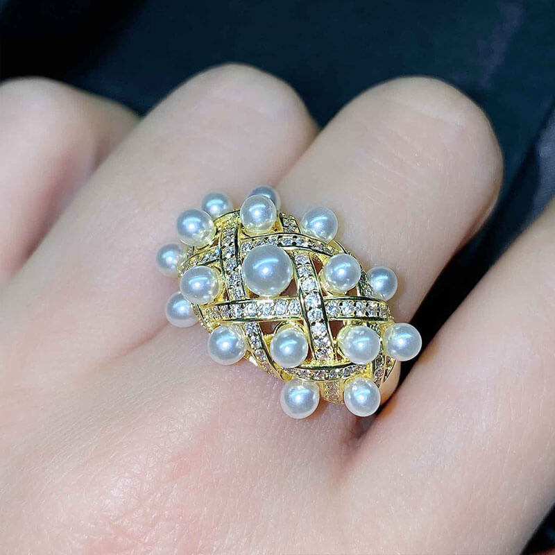 Handmade Bratis Lace Fragrant Pearl Ring