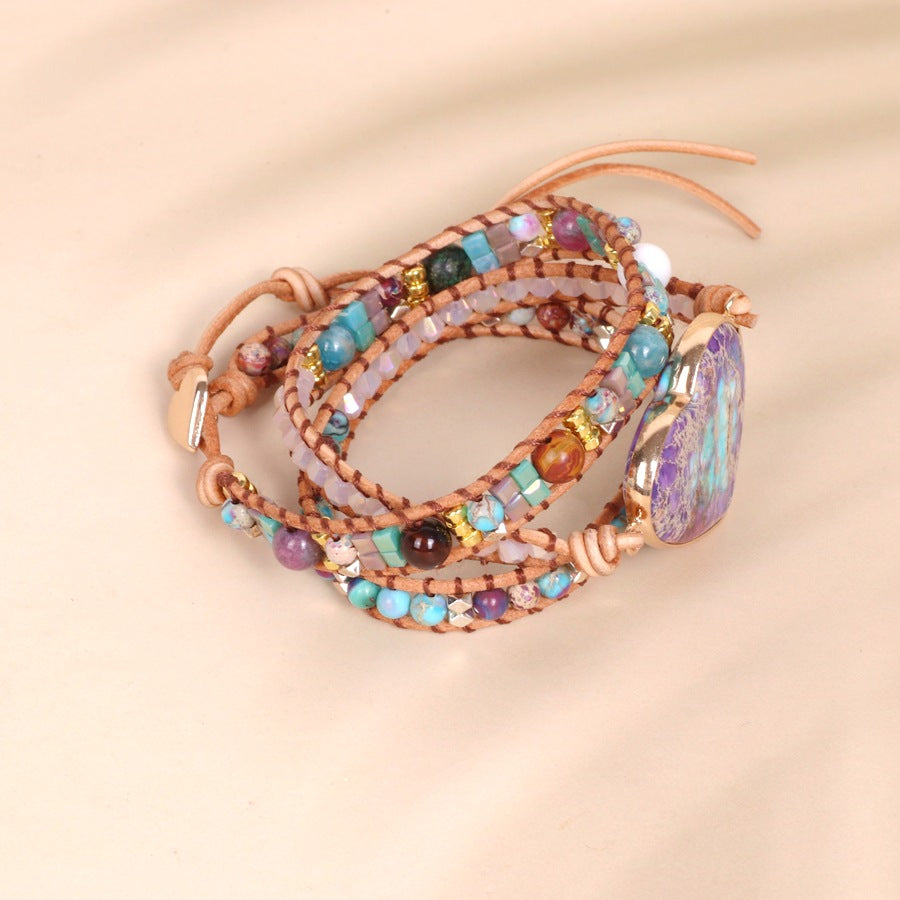 Bohemian Retro Purple Colorful Braided Bracelet