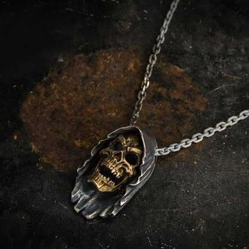 Men's Viking Skeleton Reaper Necklace