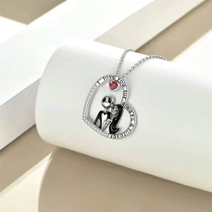 “Love You Forever" - Heart Zircon Couple Necklace.