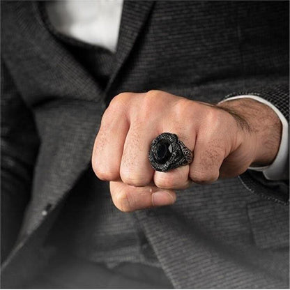 Turkish Black Onyx Handmade Mens Ring