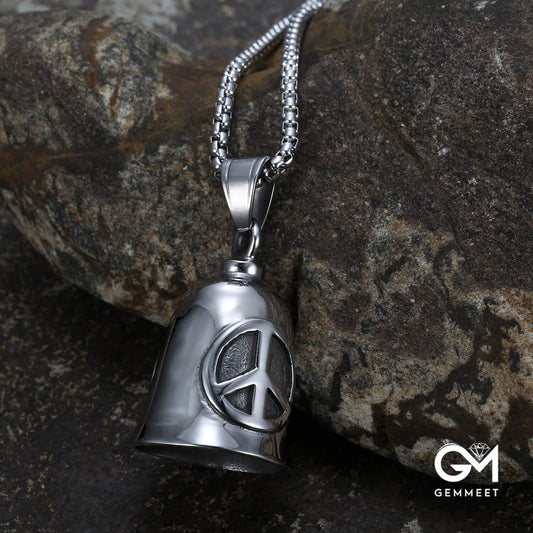 Peace Sign Bell Personality Stainless Steel Pendant