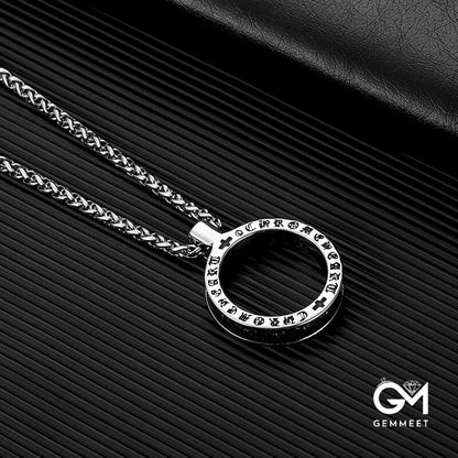 Totem Stainless Steel Double-sided Circle Necklace