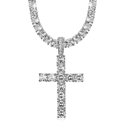 Hip Hop Jewelry Micropaved Zirconia Cross Gold Plated Pendant