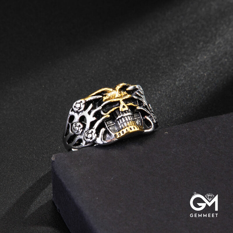 Gold Personality Skull Ghost Head Ring