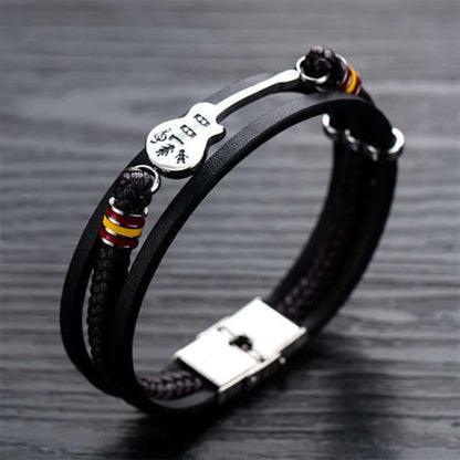 Men's Musician Guitar Leather Bracelet