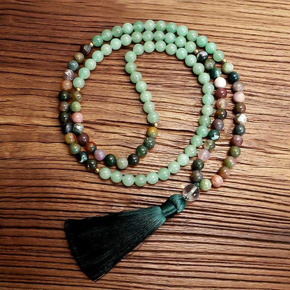 Green Aventurine Indian Agate Necklace Bracelet