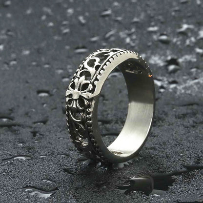 Cross Pattern Retro Trendy Men's Ring