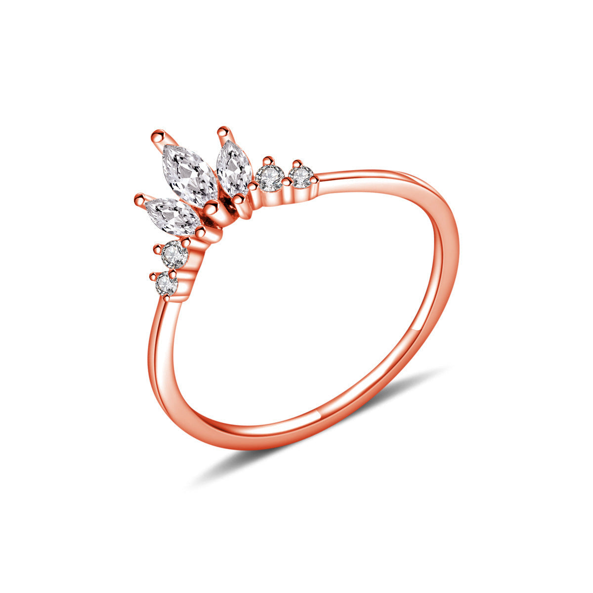 S925 Silver Inlaid Zircon Crown Ring