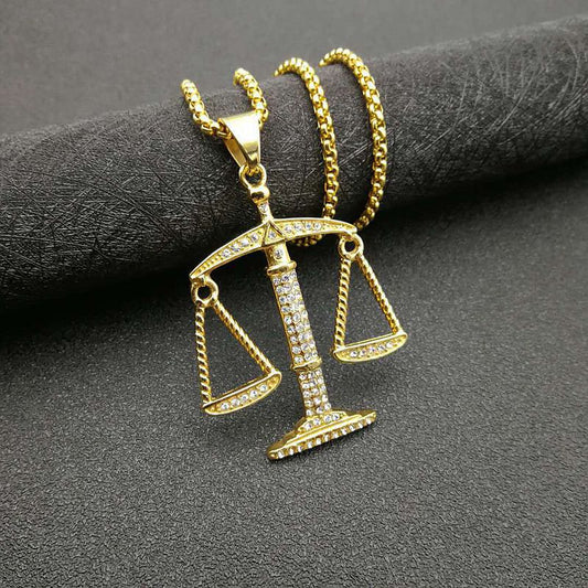 Hip Hop Jewelry Gold Plated Libra Zodiac Pendant