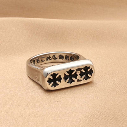 Flat Cross-shaped Retro Trendy Men's Ring