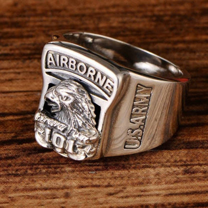 The Airborne Screaming Eagle Stainless Steel Ring