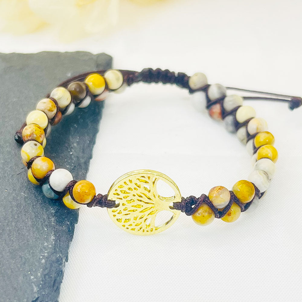 Tree of Life Agate Handwoven Bracelet