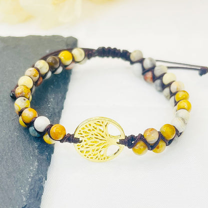 Tree of Life Agate Handwoven Bracelet