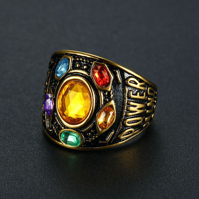 Hip-hop Anime Peripheral Gold-plated Time Stone Men's Ring