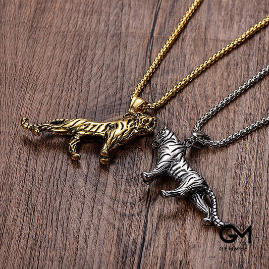 Stainless Steel Zodiac Tiger Necklace