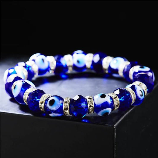 Blue Evil Eye & Hamsa Epoxy Zircon Bracelet