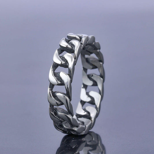 Irregular Diamond Shape Solid Stainless Steel Ring