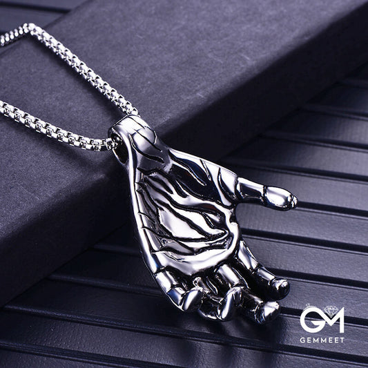 Stainless Steel Ghost Claw Necklace for Men