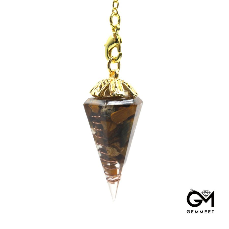 Crystal Stone Resin Conical Pendulum