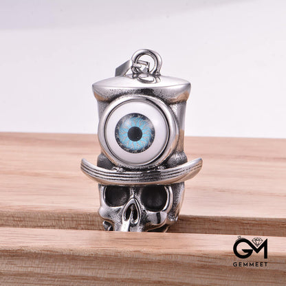 Stainless Steel Skull Eye Necklace