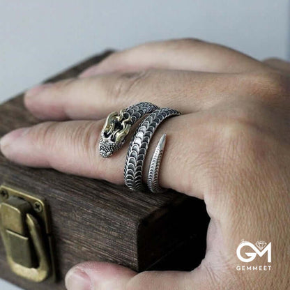 Powerful Norse Guardian: Jörmungandr Snake Ring