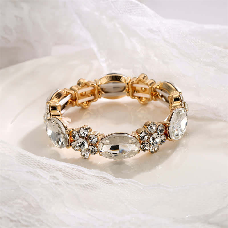 Women's Oval Rhinestone Stretchy Bracelet