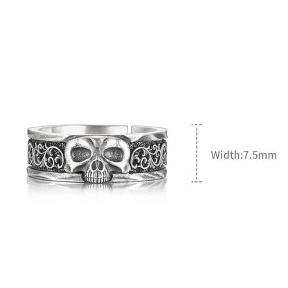 Original Retro Skull Punk Band Ring