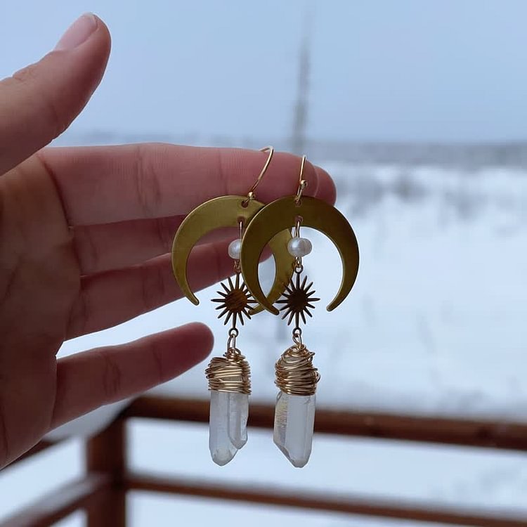 Bohemia Angel Aura Quartz Earrings