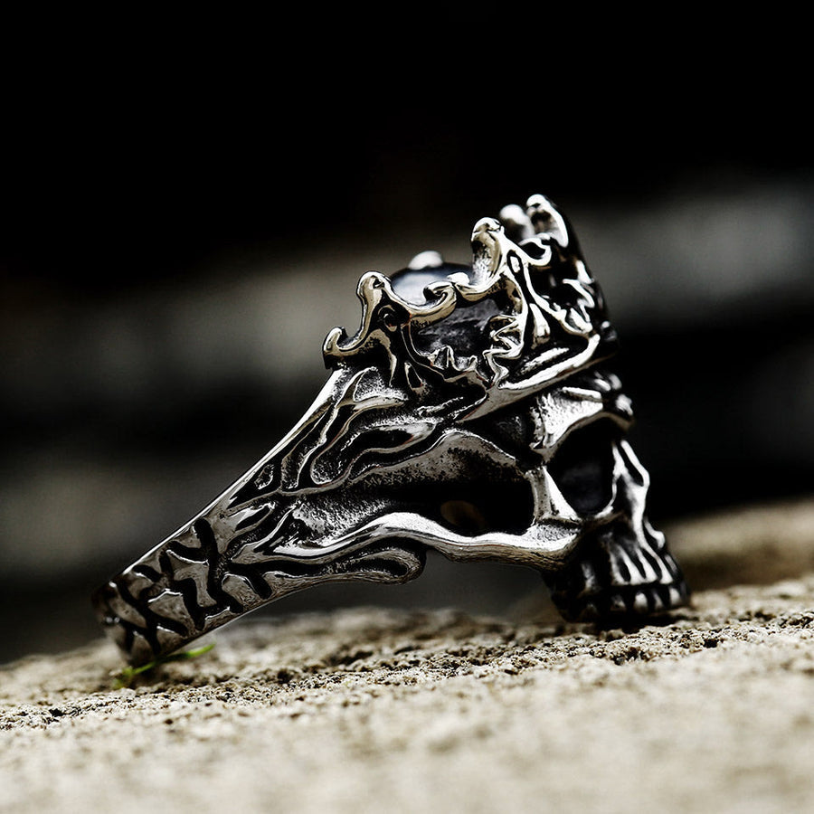 Classical Noble Crown Skull Stainless Steel Ring