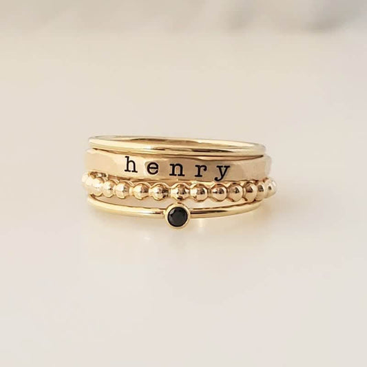 Women's Numberofbirthstones Stacking Ring