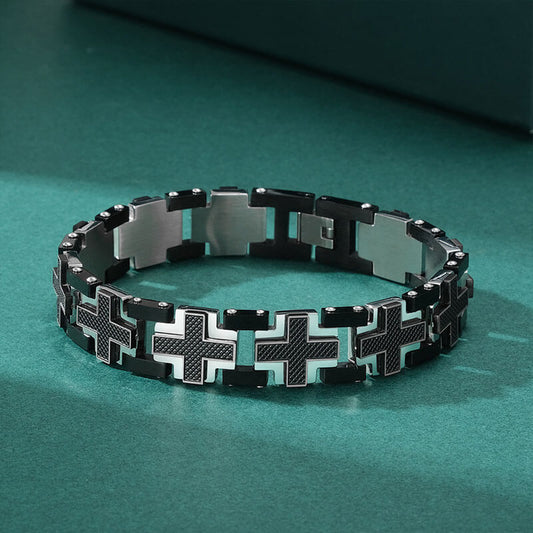 Tank Track Black Cross Totem Bracelet