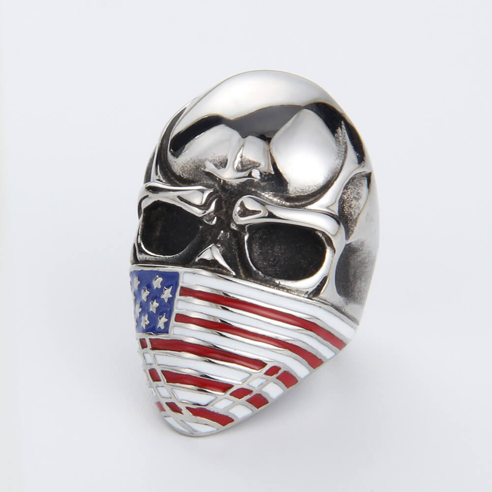 Personalized Titanium Steel Skull Masked Ring