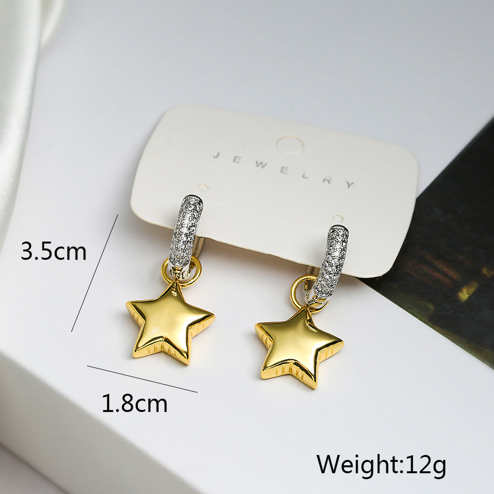 Cute Star & Heart Dangle Earrings